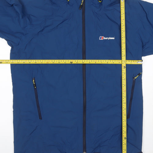 Berghaus Men's Blue M Hooded Waterproof Rain Jacket Hiking