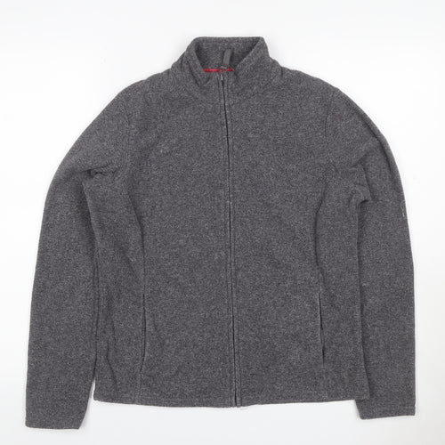 Marks & Spencer Women Grey UK 14 Full Zip Fleece Jacket Collared