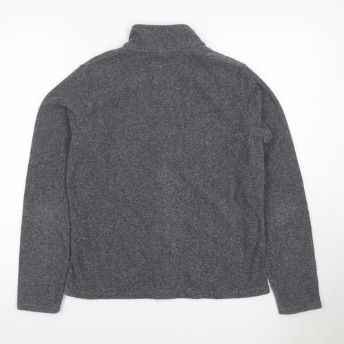 Marks & Spencer Women Grey UK 14 Full Zip Fleece Jacket Collared