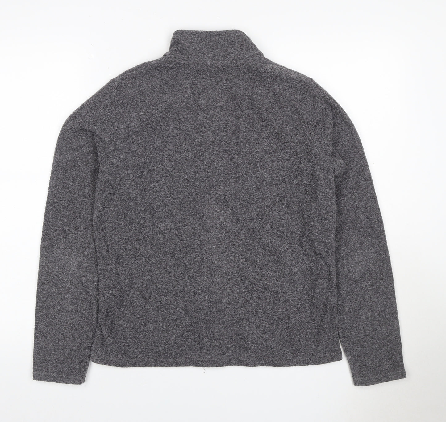 Marks & Spencer Women Grey UK 14 Full Zip Fleece Jacket Collared