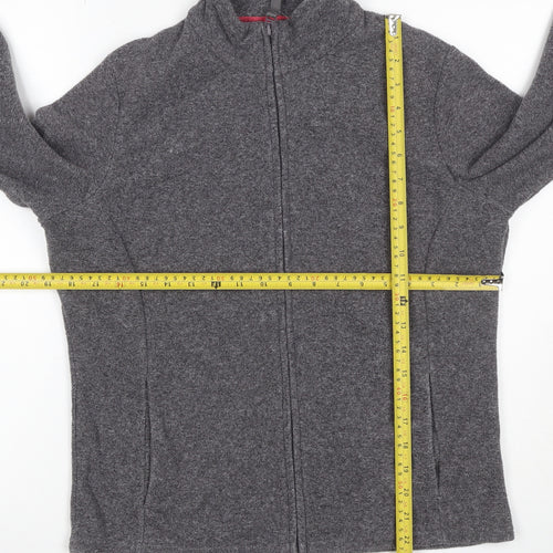 Marks & Spencer Women Grey UK 14 Full Zip Fleece Jacket Collared