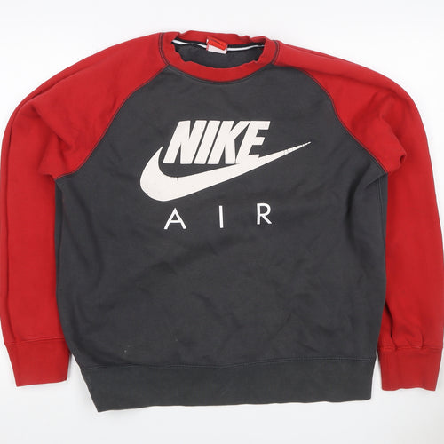 Nike Air Men’s Black Red L Graphic Logo Pullover Sweatshirt
