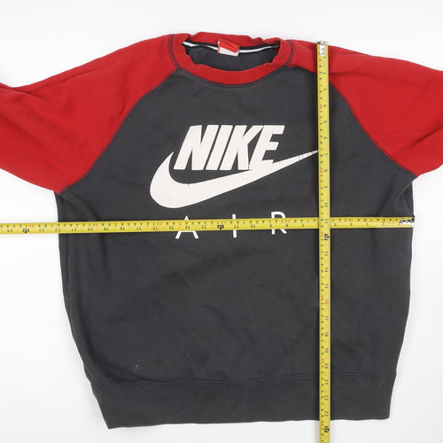 Nike Air Men’s Black Red L Graphic Logo Pullover Sweatshirt