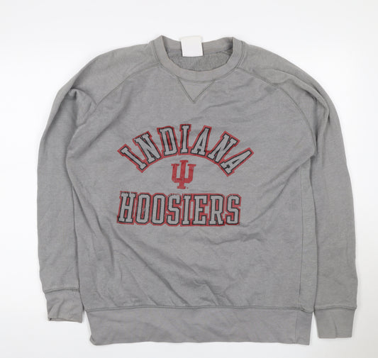 Champion Men’s Grey M Indiana Hoosiers Graphic Print Pullover Sweatshirt