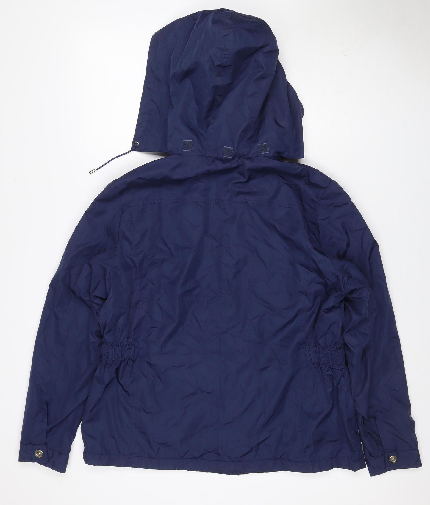 Dunnes Stores Women Blue UK 12 Hooded Parka Jacket Zip Pockets