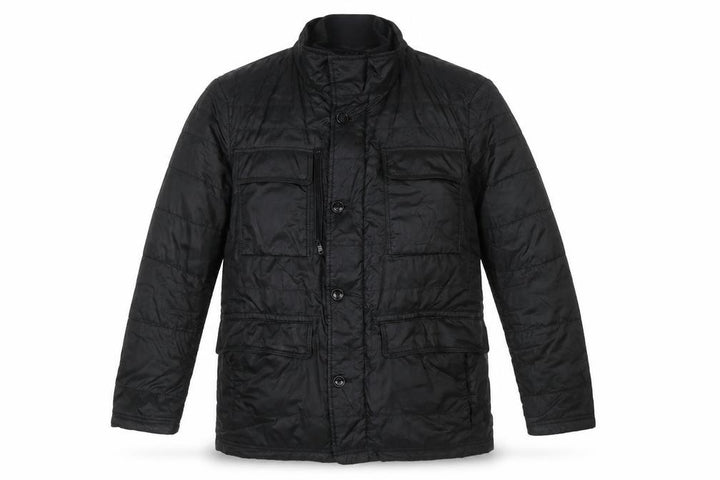 Hugo Boss Men’s Black UK 50 Quilted Puffer Jacket Insulated Mid-Length