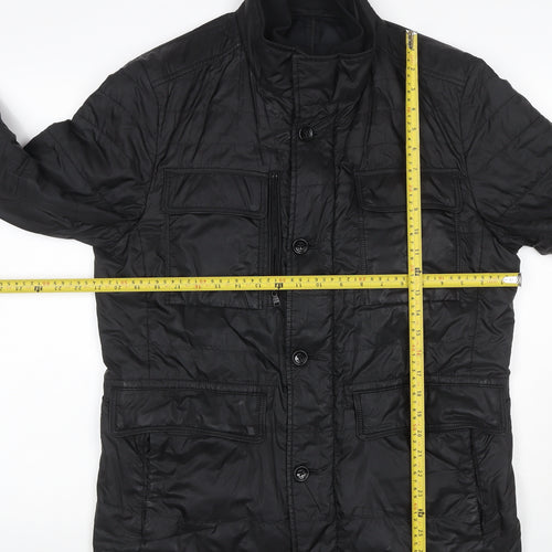 Hugo Boss Men’s Black UK 50 Quilted Puffer Jacket Insulated Mid-Length