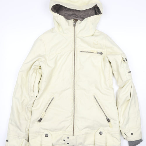 Lily Burton Women Ivory S Hooded Insulated Ski Snowboard Jacket