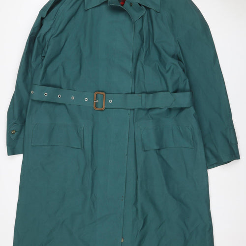 Rainmac Women’s Green Size 12 Belted Long Rain Coat Plaid Lined