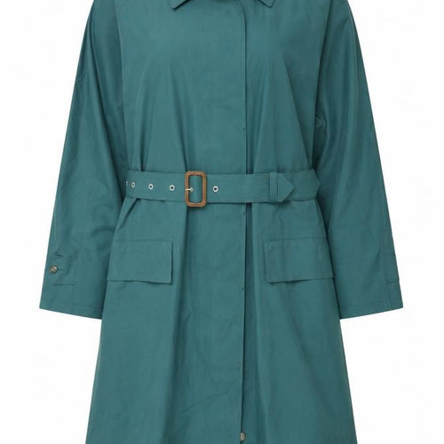 Rainmac Women’s Green Size 12 Belted Long Rain Coat Plaid Lined