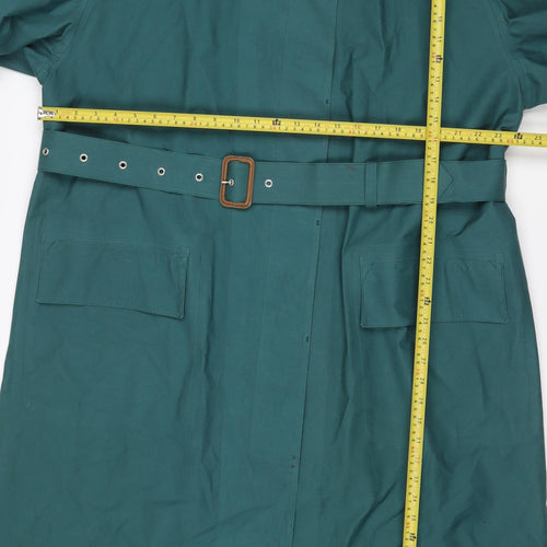 Rainmac Women’s Green Size 12 Belted Long Rain Coat Plaid Lined