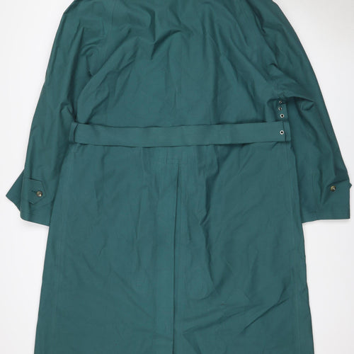 Rainmac Women’s Green Size 12 Belted Long Rain Coat Plaid Lined