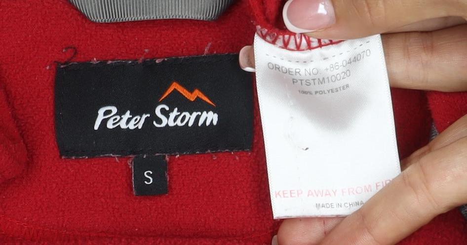 Peter Storm Men's Red Small 1/4 Zip Fleece Pullover Outdoor