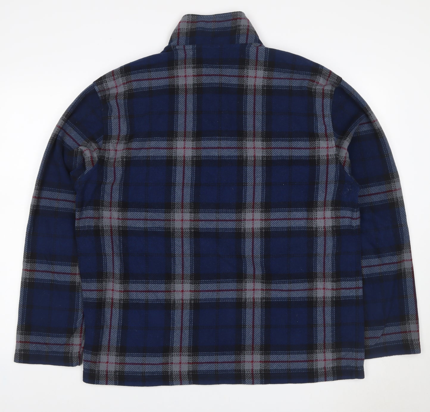 Nautica Men’s Blue Plaid XL Quarter Zip Fleece Pullover Sweatshirt