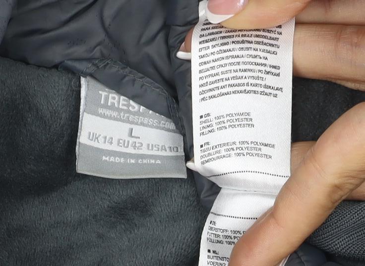 Trespass Women’s Grey UK 14 Quilted Puffer Bodywarmer Zip Gilet