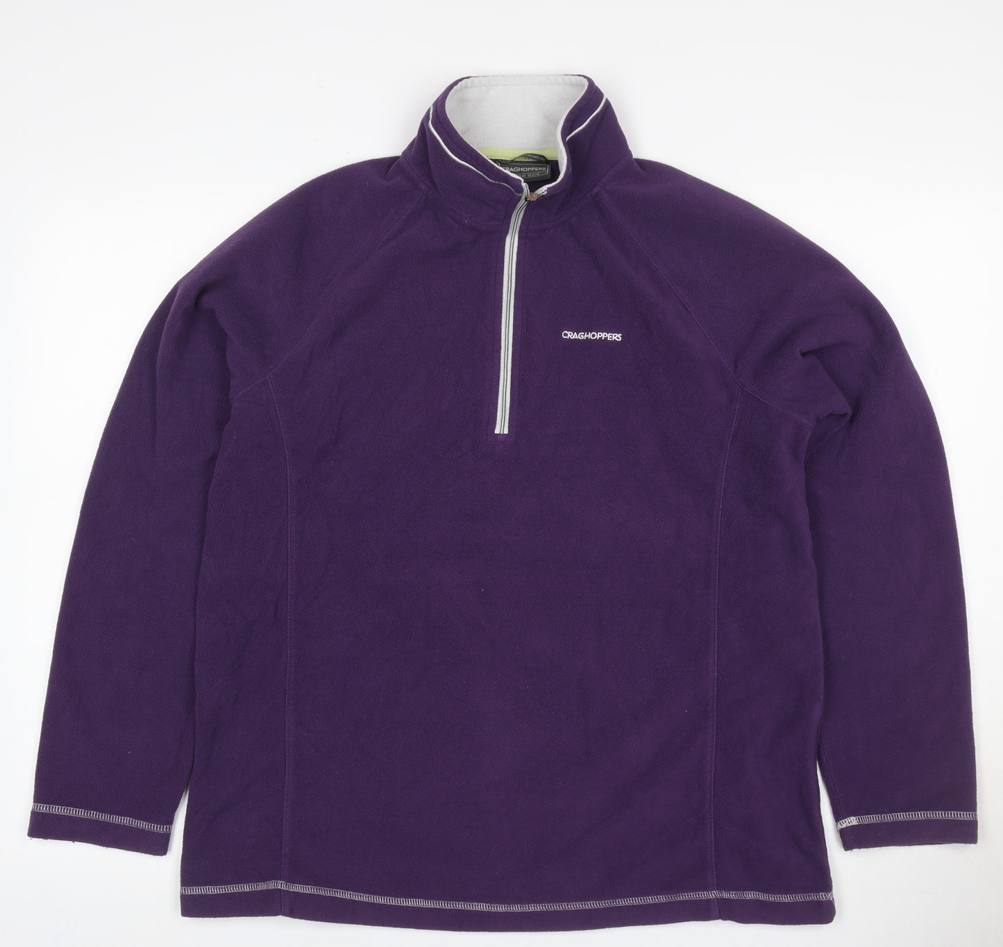 Craghoppers Women's Purple UK 16 1/4 Zip Fleece Pullover Sweatshirt