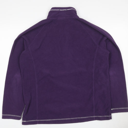 Craghoppers Women's Purple UK 16 1/4 Zip Fleece Pullover Sweatshirt