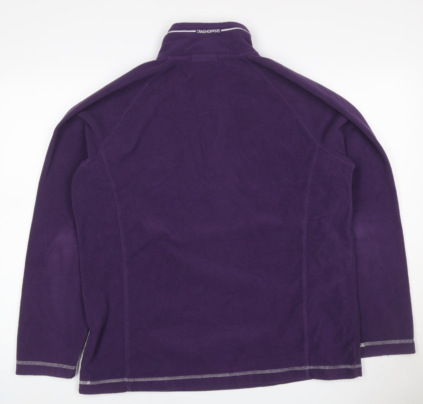Craghoppers Women's Purple UK 16 1/4 Zip Fleece Pullover Sweatshirt
