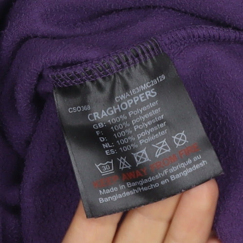 Craghoppers Women's Purple UK 16 1/4 Zip Fleece Pullover Sweatshirt