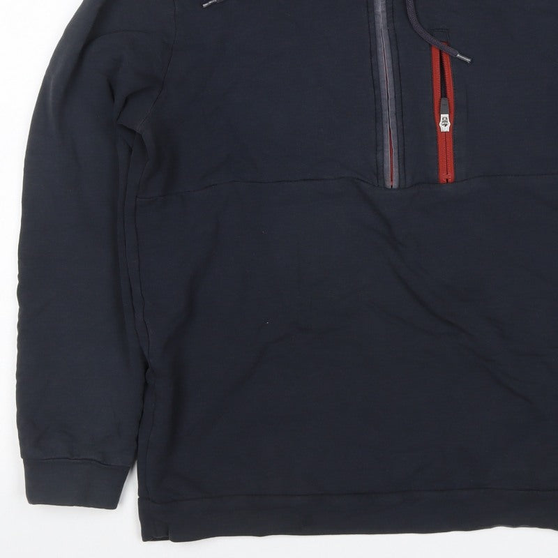 BAM Bamboo Clothing Men’s Black L Half Zip Hooded Pullover Hoodie