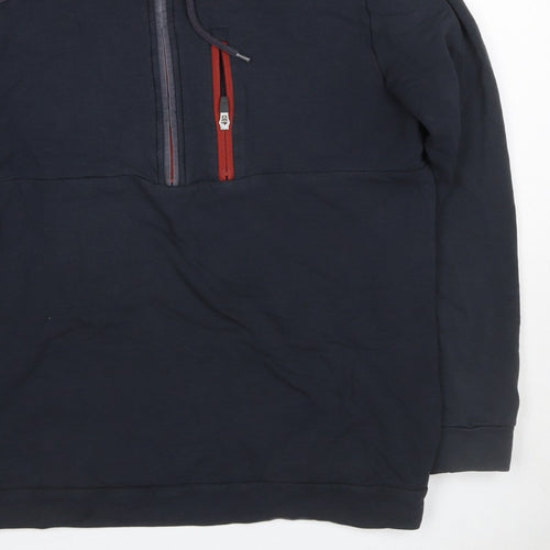 BAM Bamboo Clothing Men’s Black L Half Zip Hooded Pullover Hoodie