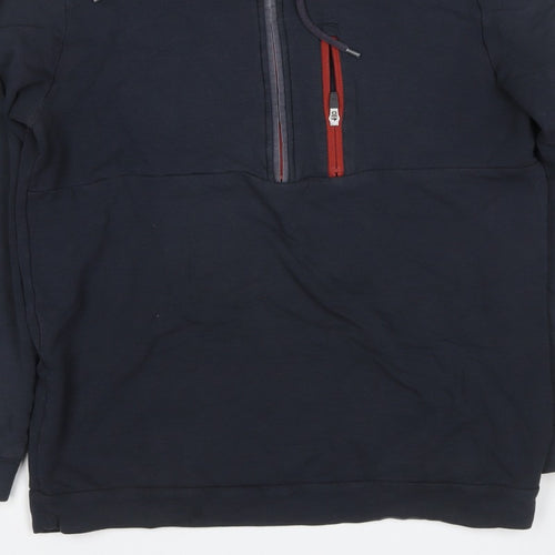BAM Bamboo Clothing Men’s Black L Half Zip Hooded Pullover Hoodie