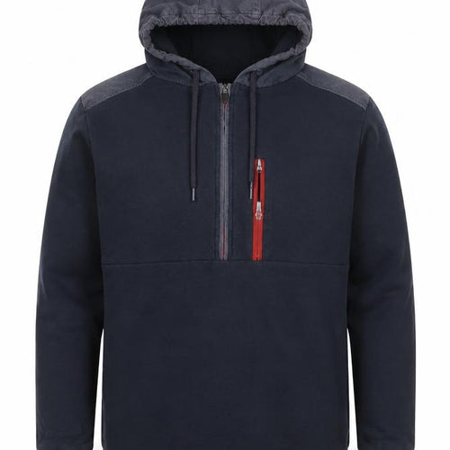 BAM Bamboo Clothing Men’s Black L Half Zip Hooded Pullover Hoodie