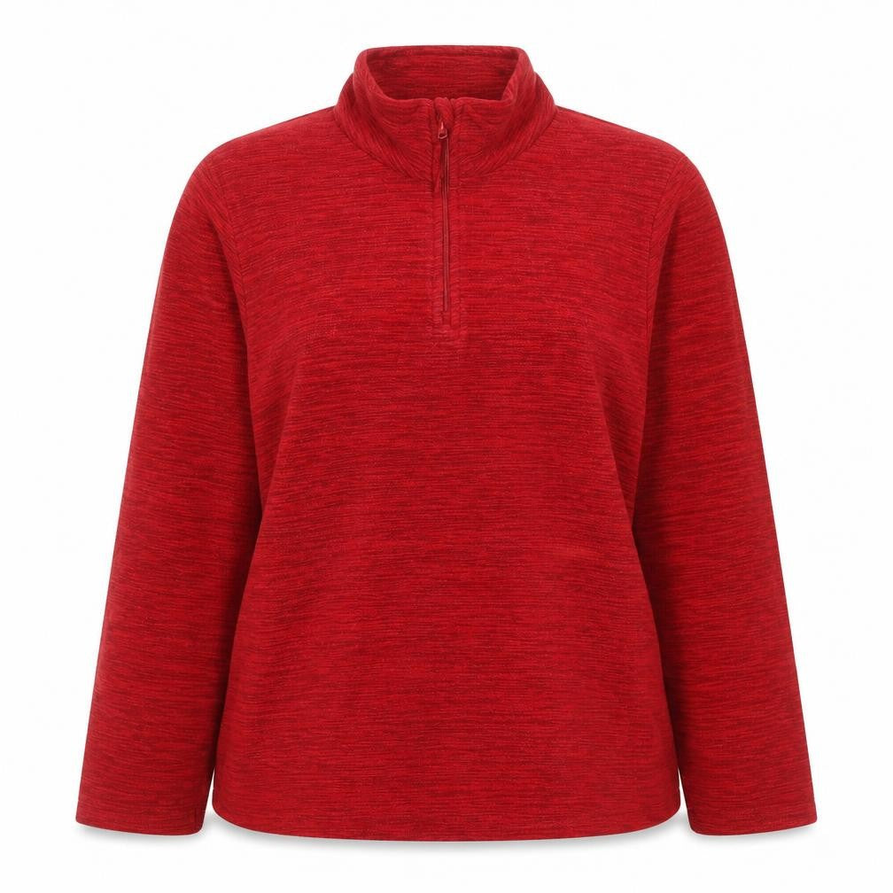 Front view of Mountain Warehouse Women’s Red UK 14 1/4 Zip Pullover Sweatshirt