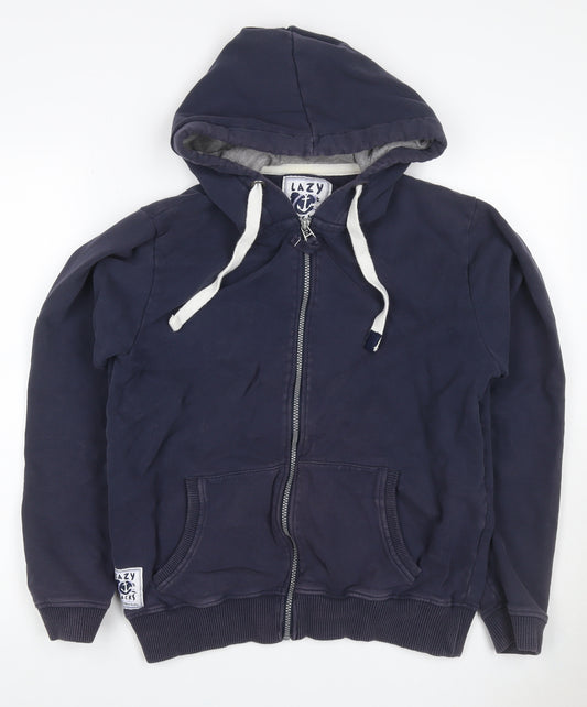 Lazy Jacks Men's Blue S Full Zip Hooded Cotton Nautical Hoodie
