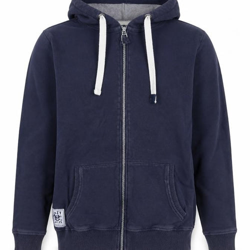 Lazy Jacks Men's Blue S Full Zip Hooded Cotton Nautical Hoodie