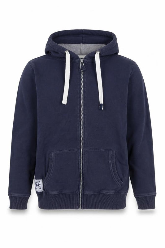 Lazy Jacks Men's Blue S Full Zip Hooded Cotton Nautical Hoodie