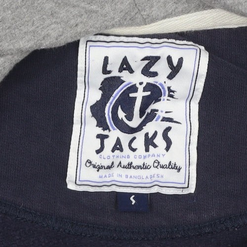 Lazy Jacks Men's Blue S Full Zip Hooded Cotton Nautical Hoodie