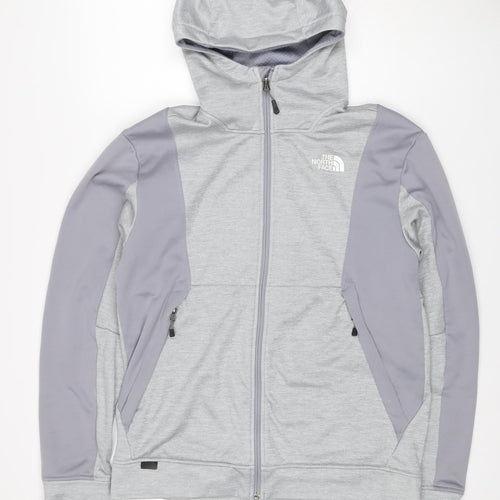 The North Face Men’s Grey M Full Zip Hooded Fleece Logo Hoodie