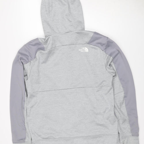 The North Face Men’s Grey M Full Zip Hooded Fleece Logo Hoodie