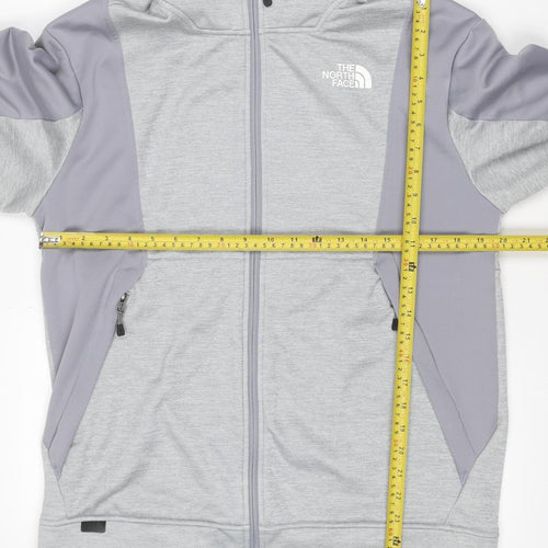 The North Face Men’s Grey M Full Zip Hooded Fleece Logo Hoodie