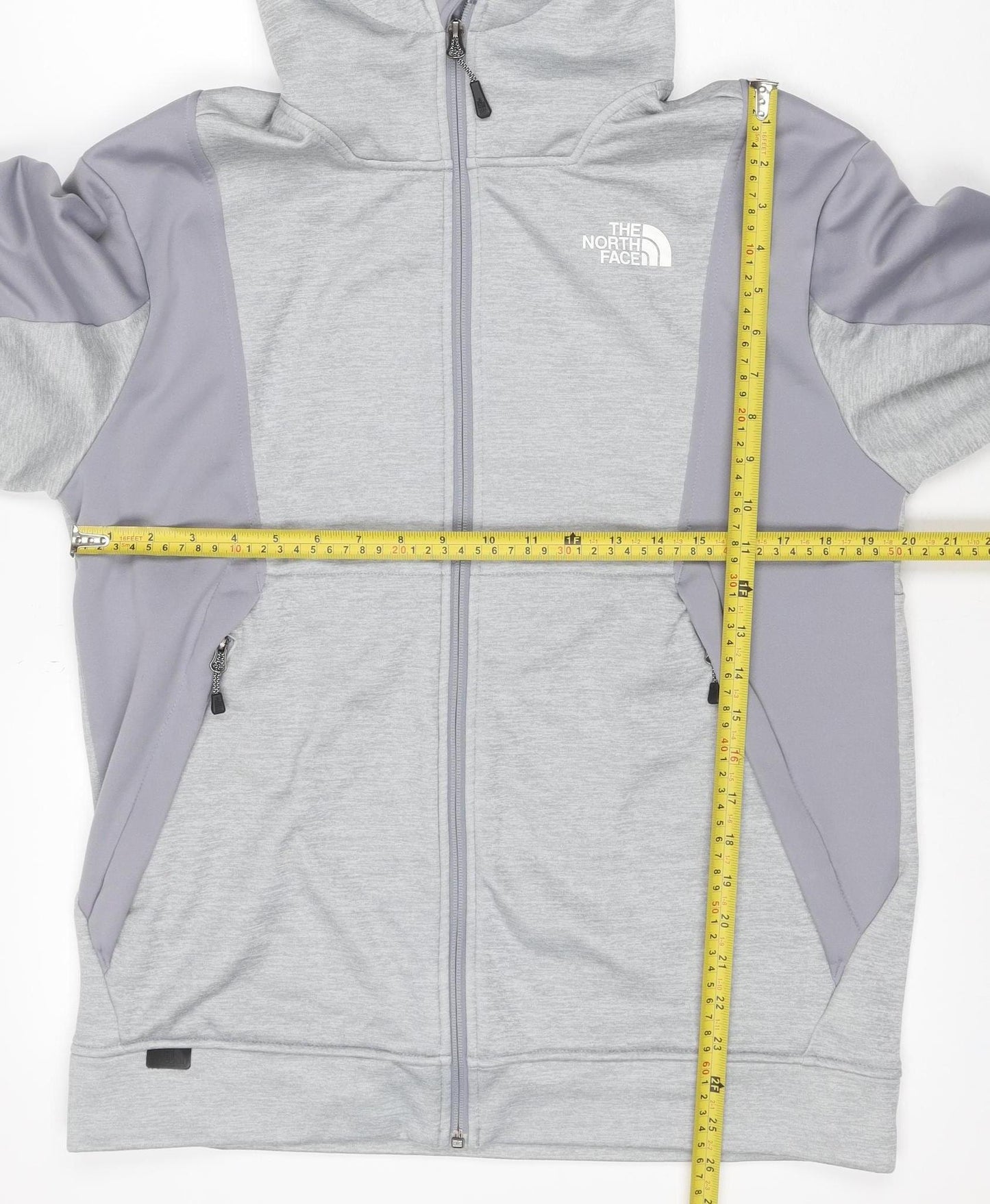 The North Face Men’s Grey M Full Zip Hooded Fleece Logo Hoodie