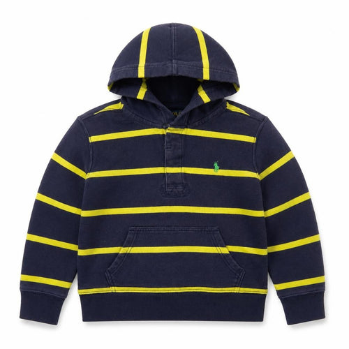 Polo Ralph Lauren Boys Blue Yellow Striped 1/4 Zip Hoodie M 10-12 Years