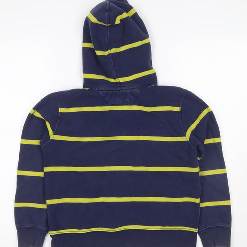 Polo Ralph Lauren Boys Blue Yellow Striped 1/4 Zip Hoodie M 10-12 Years