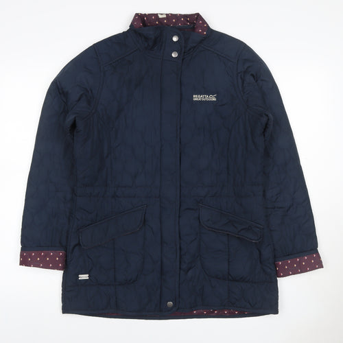 Regatta Women’s Blue UK 14 Quilted Mid-Length Jacket Floral Lined