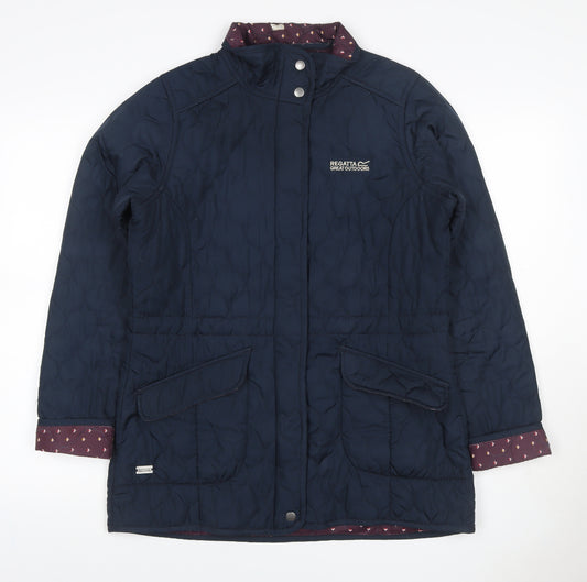 Regatta Women’s Blue UK 14 Quilted Mid-Length Jacket Floral Lined