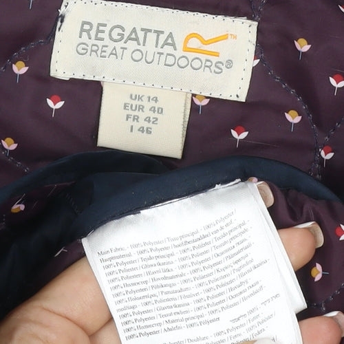 Regatta Women’s Blue UK 14 Quilted Mid-Length Jacket Floral Lined