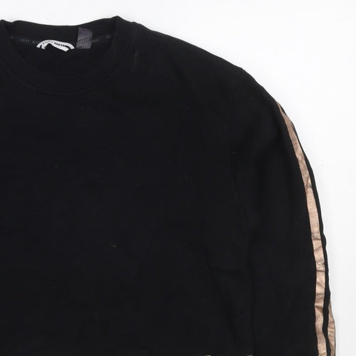 DKNY Sport Women Black Gold Logo Pullover Sweatshirt Size M