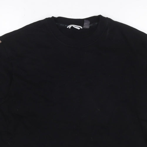DKNY Sport Women Black Gold Logo Pullover Sweatshirt Size M