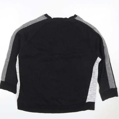 Pink Soda Sport Women’s Black Grey Logo Sweatshirt UK 16 Pullover
