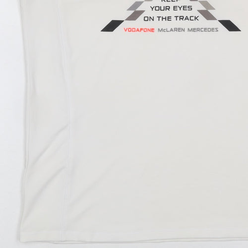 Vodafone McLaren Mercedes Women's White XL Racerback Racing Tank Top