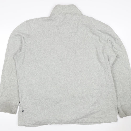 Nautica Men Grey 2XL 1/4 Zip Pullover Sweatshirt Logo