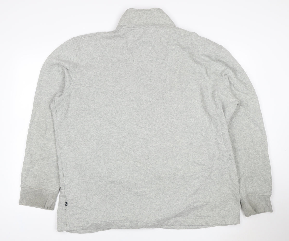Nautica Men Grey 2XL 1/4 Zip Pullover Sweatshirt Logo