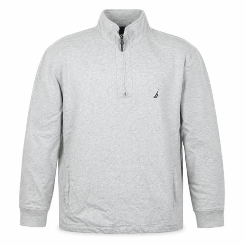 Nautica Men Grey 2XL 1/4 Zip Pullover Sweatshirt Logo