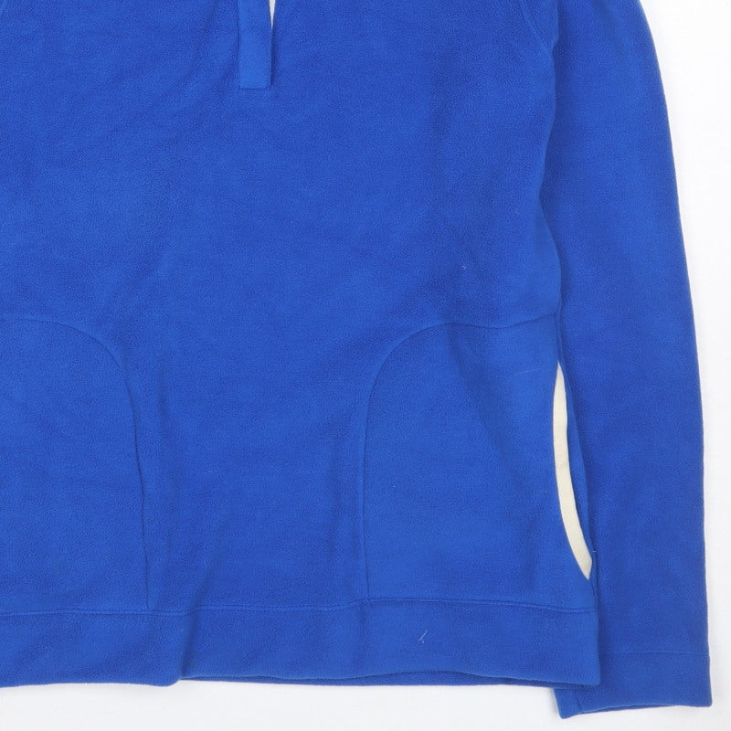 Lands' End Women Blue S Fleece 1/4 Zip Pullover Sweatshirt