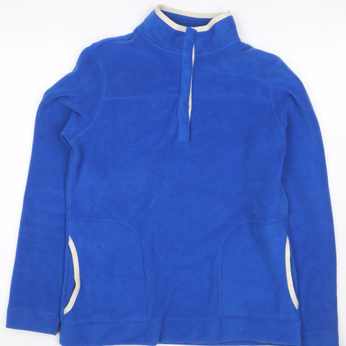 Lands' End Women Blue S Fleece 1/4 Zip Pullover Sweatshirt
